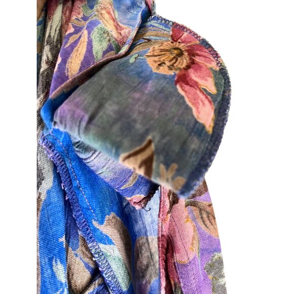 VTG 90's Cottage Core, Boho Coastal Grandma Floral Maxi Dress, Women's L - Picture 11 of 12